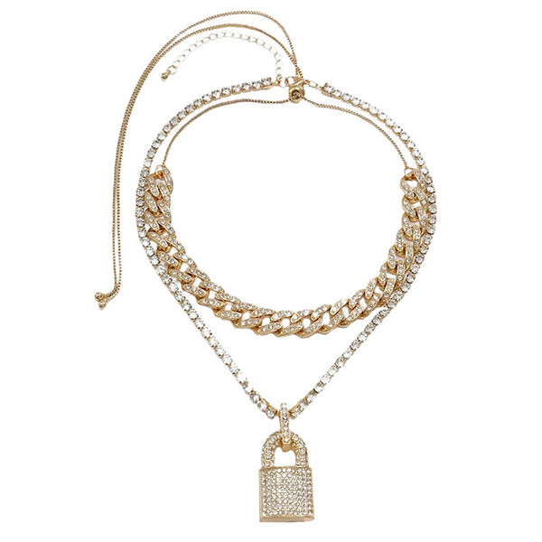 Y2K-Rhinestone-Lock-Necklace-