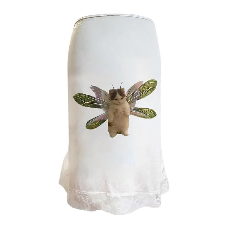 Fairy Cat Print Midi Skirt - Boogzel Clothing