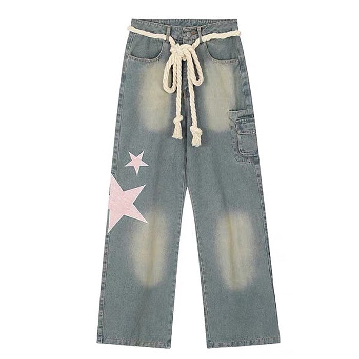 Y2K Aesthetic Star Jeans