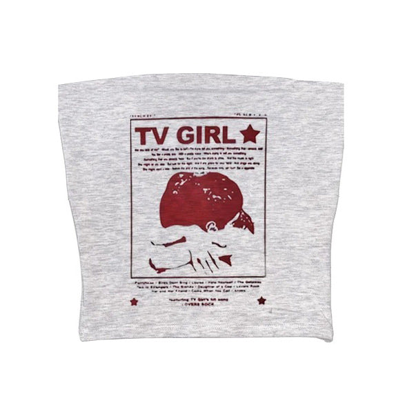 TV Girl Y2K Aesthetic Tube Top, y2k baby tshirt boogzel clothing