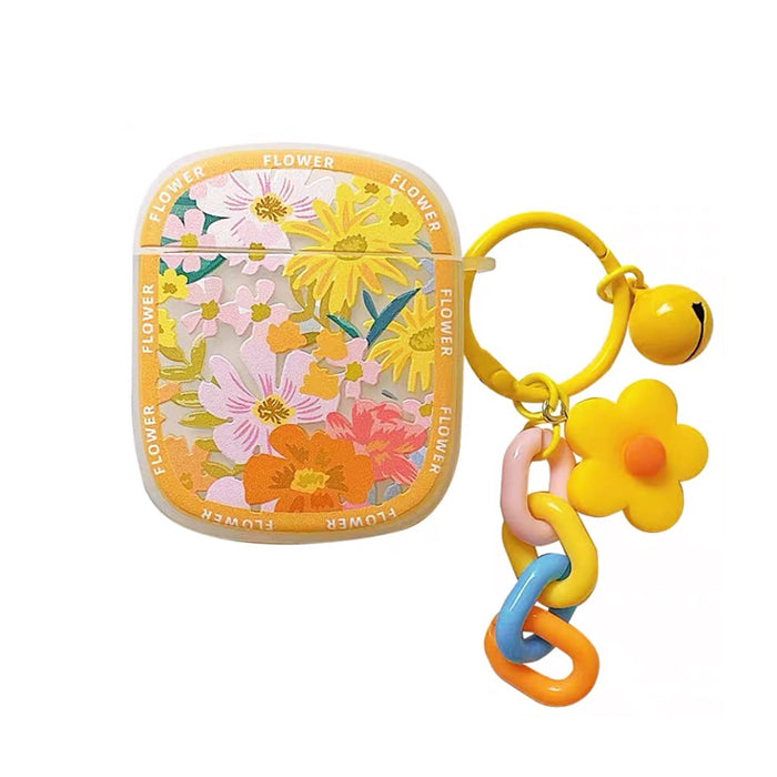 yellow blooming flowers airpods case boogzel apparel