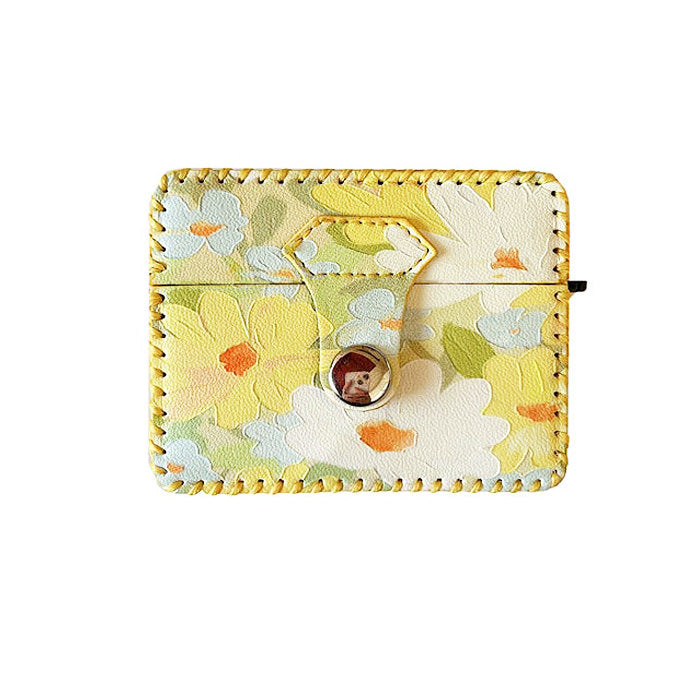 yellow floral print airpods case boogzel apparel