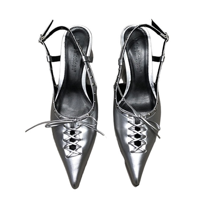  pointed toe lace up mules boogzel clothing
