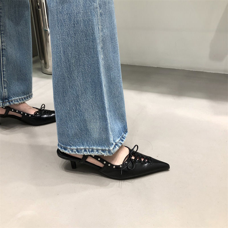  pointed toe lace up mules boogzel clothing