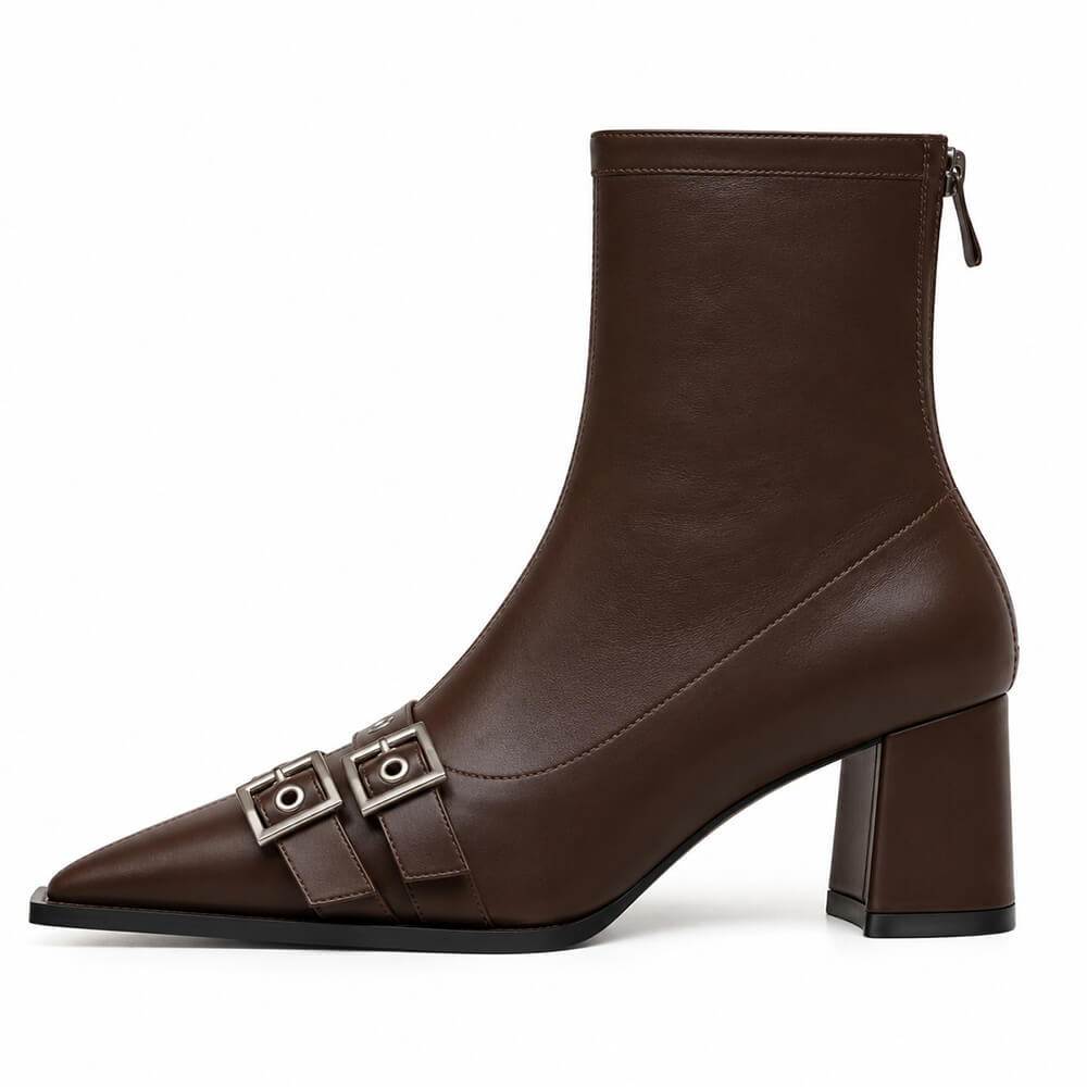 aesthetic double buckle boots boogzel clothing