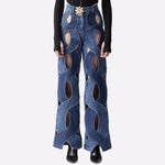 Showgirl Hollow Out Criss Cross Jeans