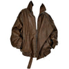 brown oversized leather jacket boogzel clothing