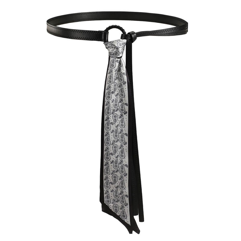 aesthetic patchwork silk tie belt boogzel clothing