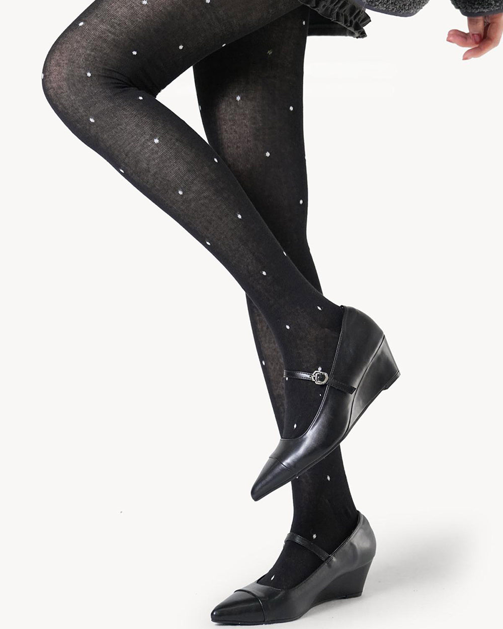 aesthetic polka dot knit tights boogzel clothing