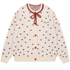 aesthetic red heart pattern cardigan boogzel clothing