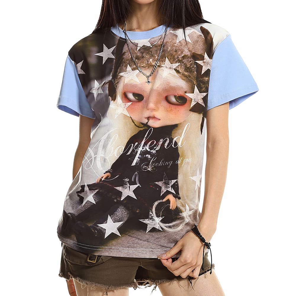 aesthetic star print t-shirt boogzel clothing