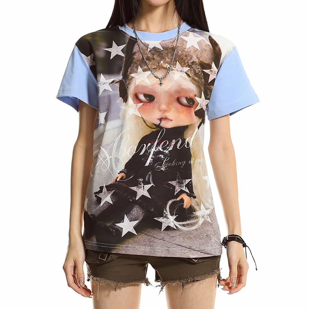 aesthetic star print t-shirt boogzel clothing