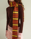 aesthetic striped knit scarf boogzel clothing