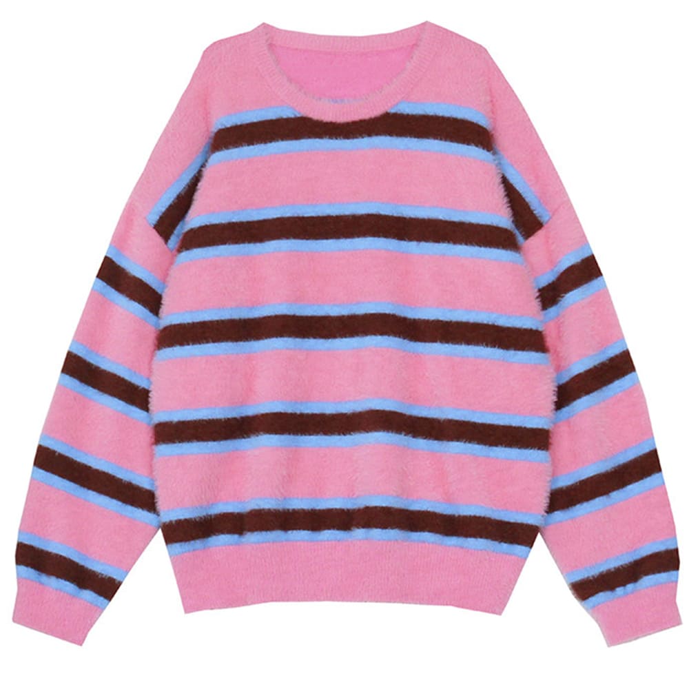 aesthetic striped knit sweater boogzel clothing