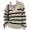 Striped Zip Up Striped Sweater - Boogzel Clothing