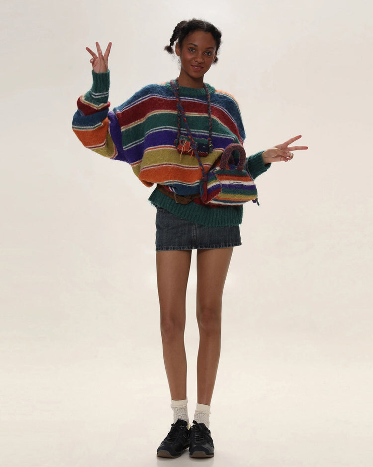 Aesthetic Striped Sweater Boogzel Clothing