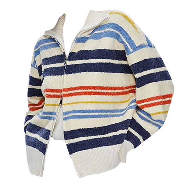 zip up striped sweater boogzel clothing, aesthetic outfits collection