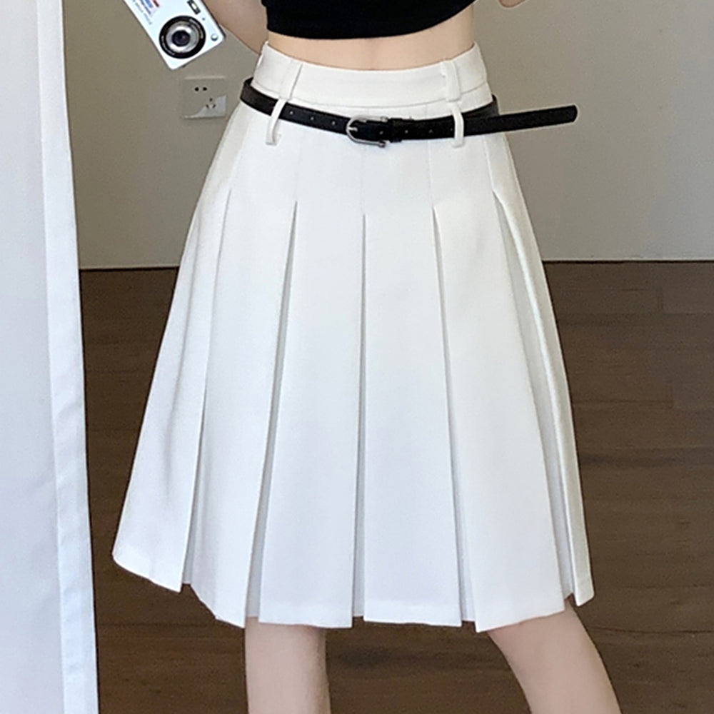 aesthetic midi pleated skirt boogzel clothing