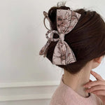 pink bow hair claw clip boogzel clothing