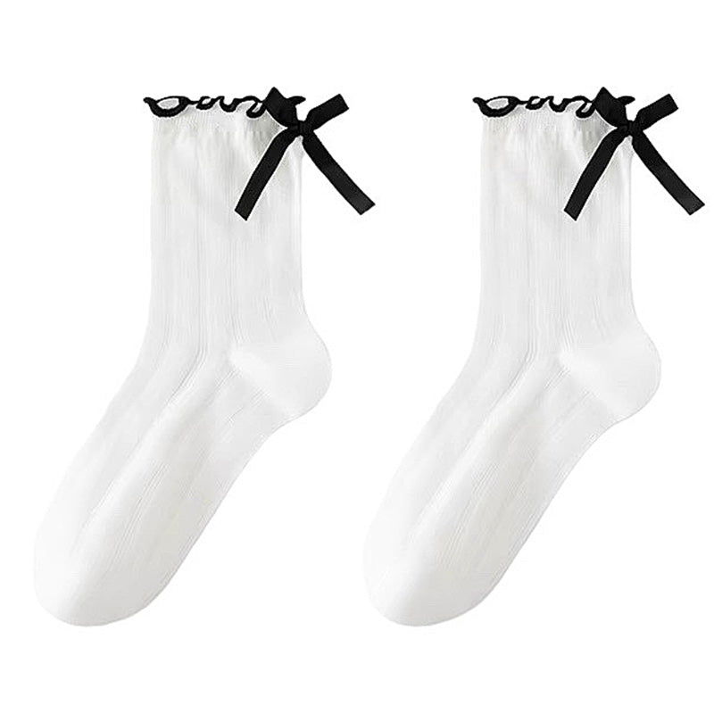 aesthetic bow ruffle socks boogzel clothing
