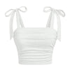 white bow ties crop top boogzel clothing