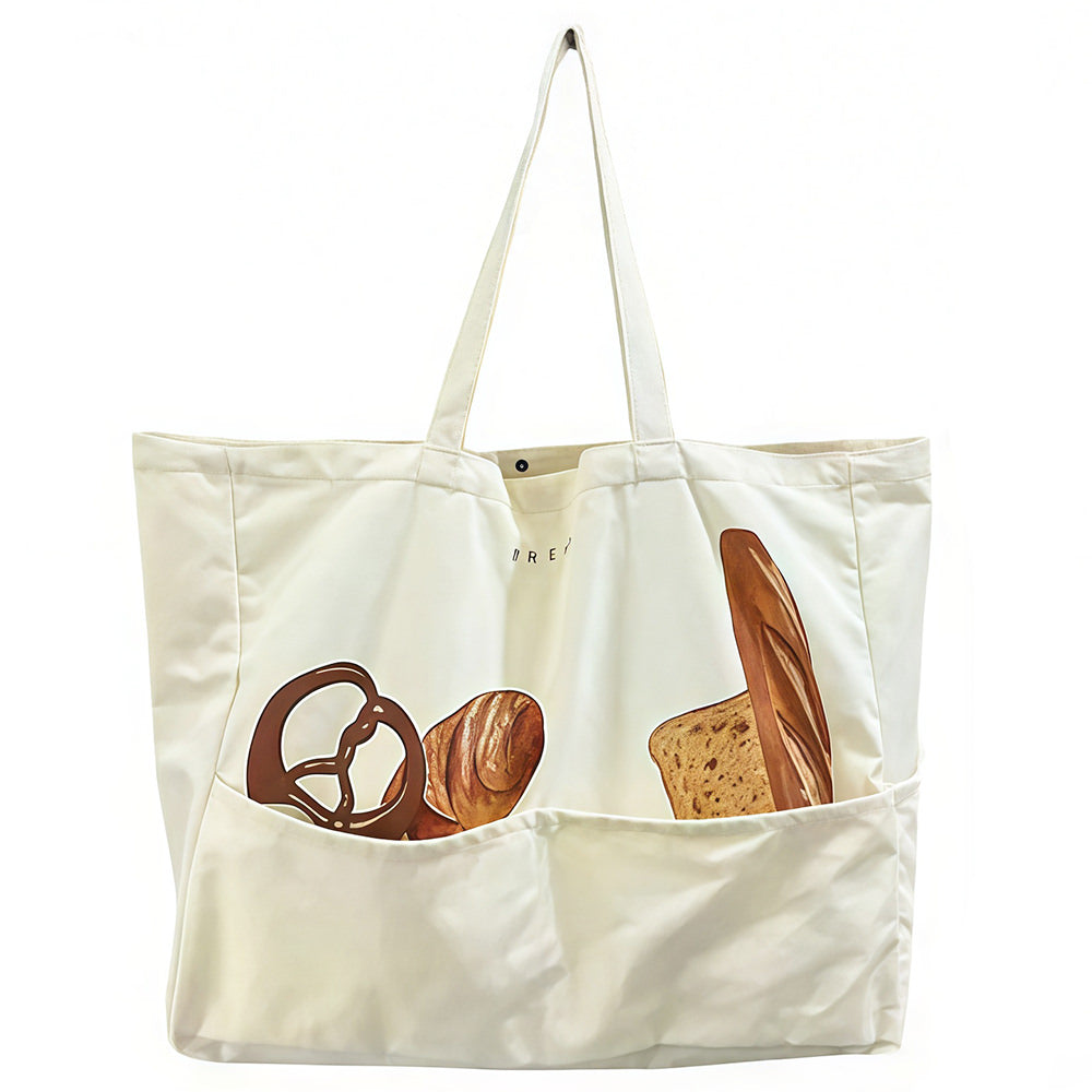 aesthetic bread print tote bag boogzel clothing