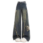 aesthetic butterfly flared jeans boogzel clothing