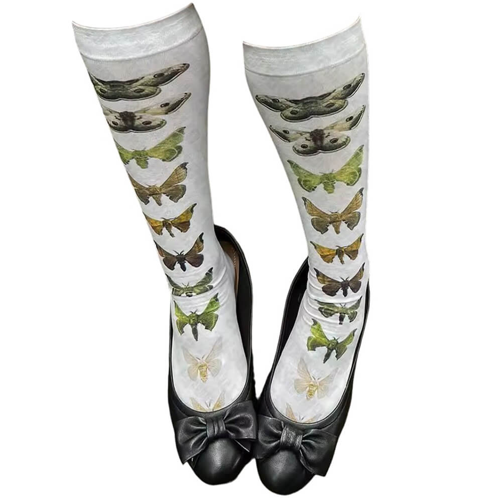 aesthetic butterfly knee high socks boogzel clothing