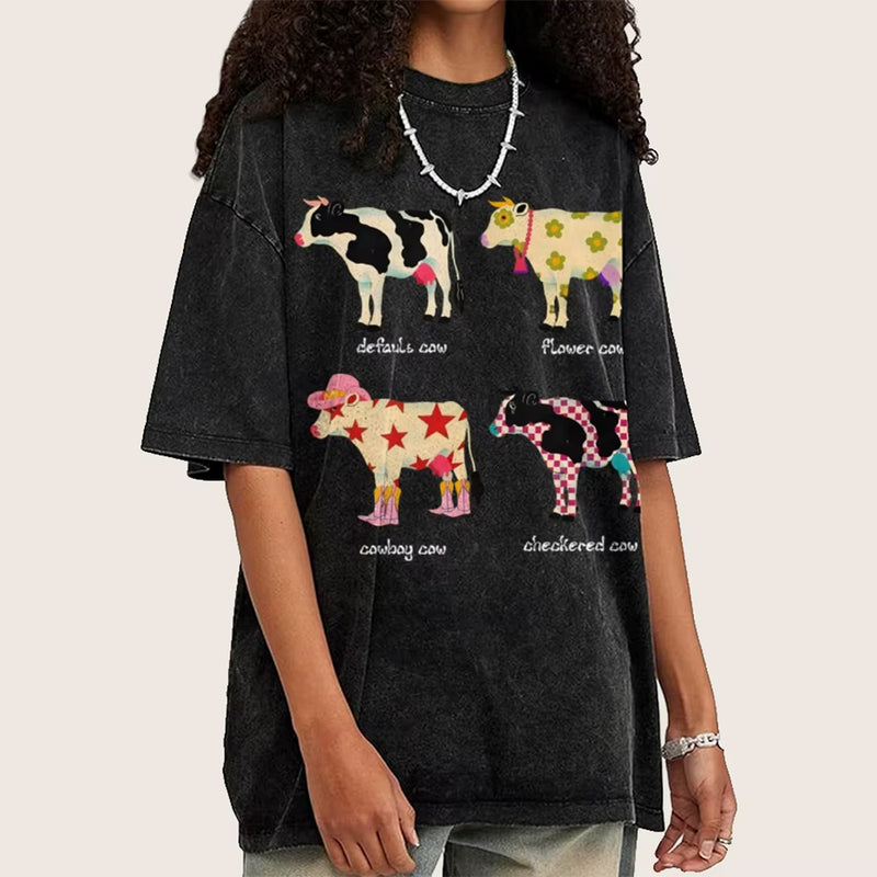 aesthetic cow graphic t-shirt boogzel clothing