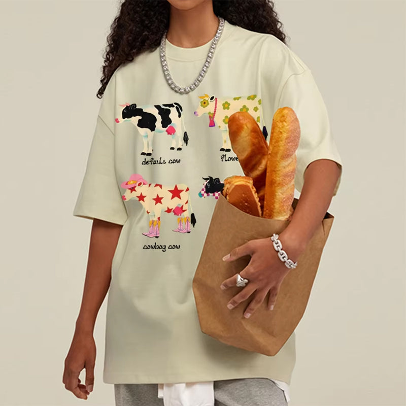 aesthetic cow graphic t-shirt boogzel clothing