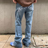 aesthetic flower embroidery jeans boogzel clothing