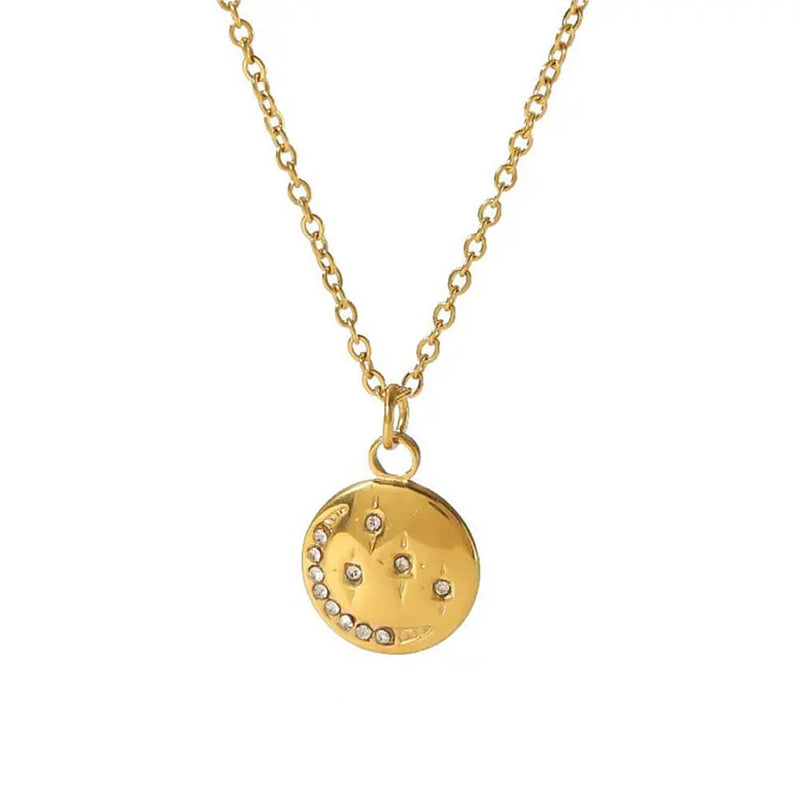 aesthetic golden coin necklace boogzel clothing