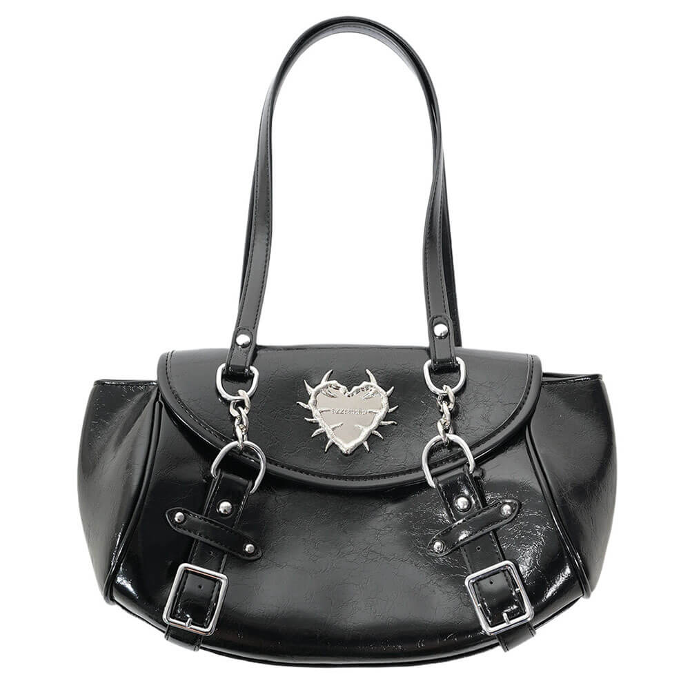 aesthetic grunge spiked heart plaid bag boogzel clothing