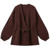 brown knit cardigan boogzel clothing