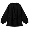black knit cardigan boogzel clothing