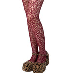 red aesthetic mesh tights boogzel clothing