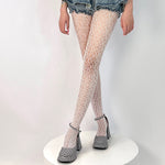 white aesthetic mesh tights boogzel clothing