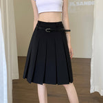 black midi pleated skirt boogzel clothing