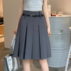 grey midi pleated skirt boogzel clothing