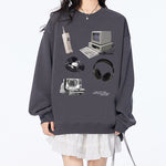 dark grey oversized sweatshirt boogzel clothing