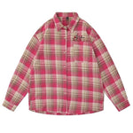 aesthetic pink plaid shirt boogzel clothing