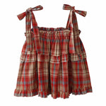 aesthetic plaid bow-tie top boogzel clothing