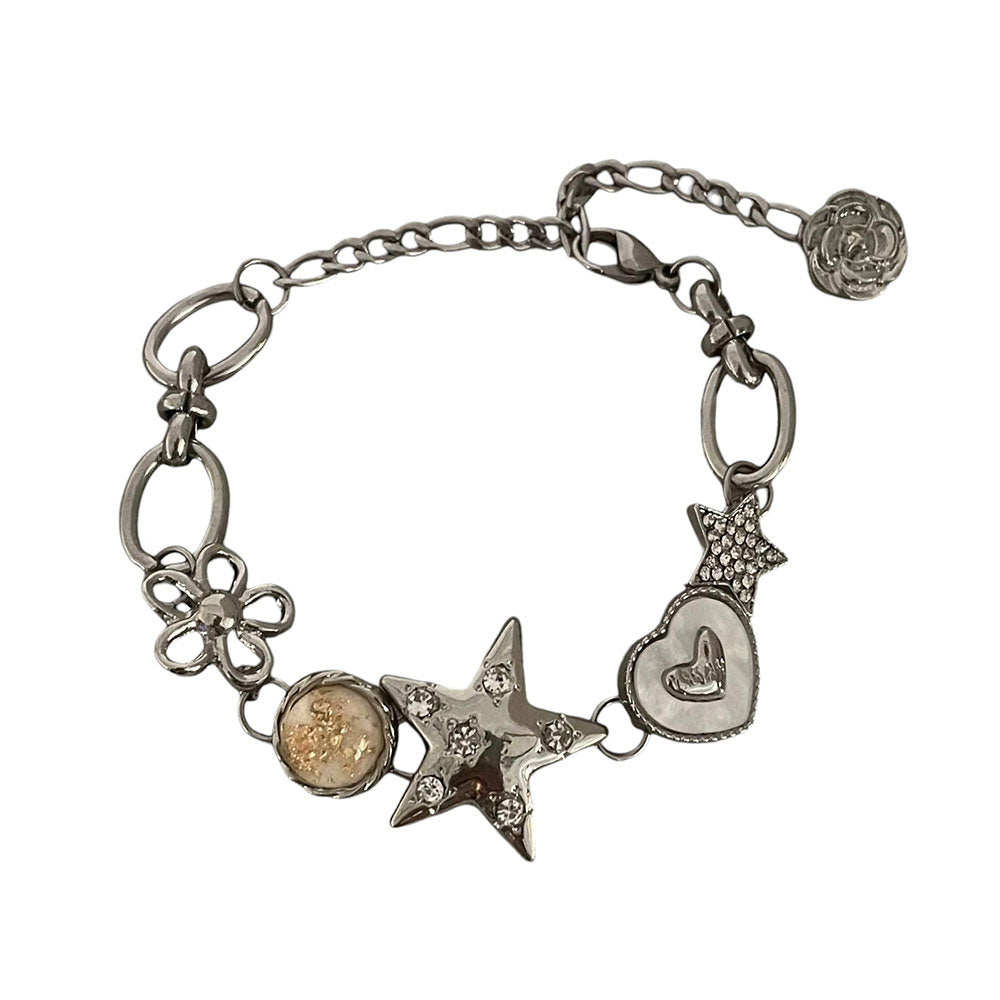 aesthetic silver charms bracelet boogzel clothing