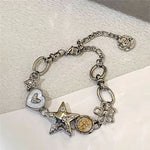 aesthetic silver charms bracelet boogzel clothing