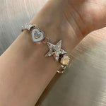 aesthetic silver charms bracelet boogzel clothing