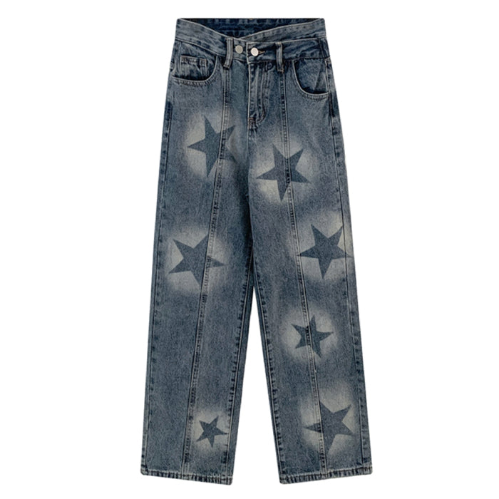 aesthetic star washed jeans boogzel clothing