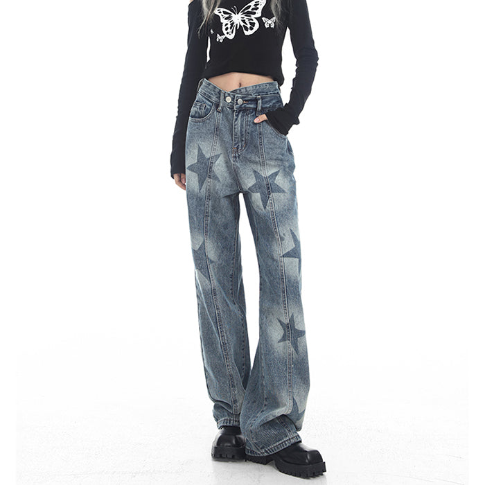 aesthetic star washed jeans boogzel clothing
