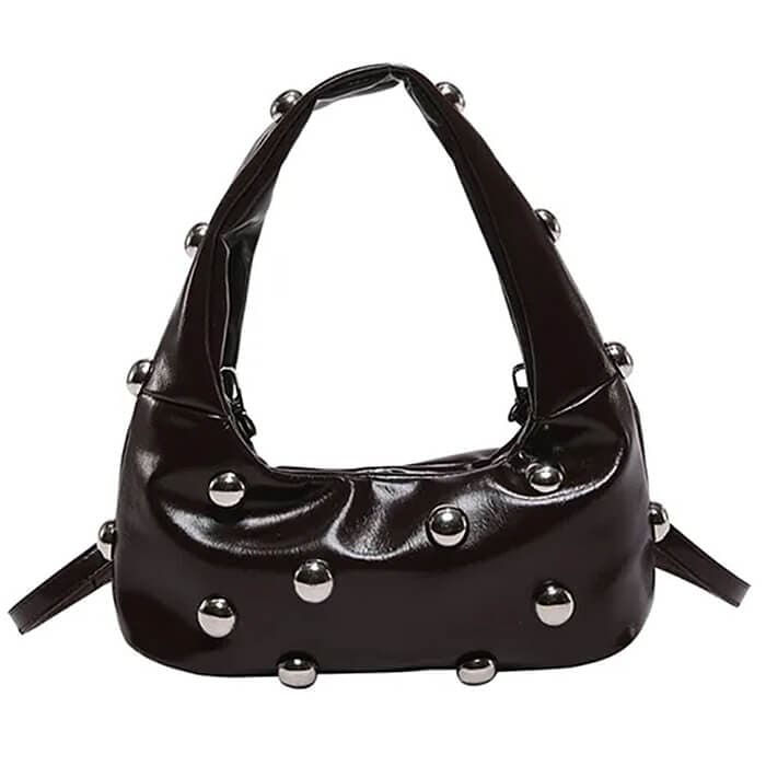 aesthetic studded shoulder bag boogzel clothing