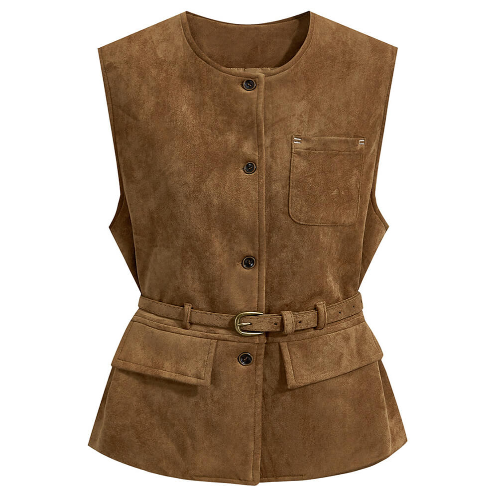 aesthetic suede vintage vest boogzel clothing