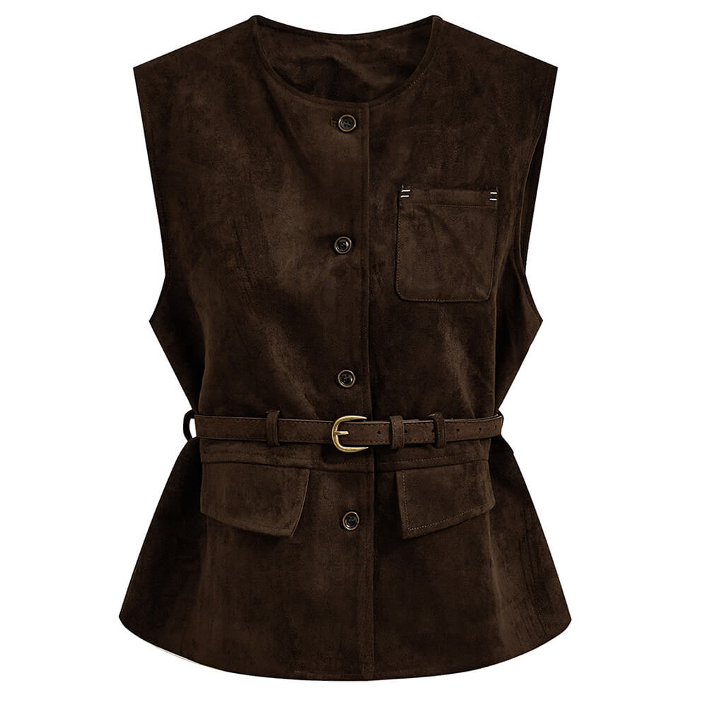 aesthetic suede vintage vest boogzel clothing